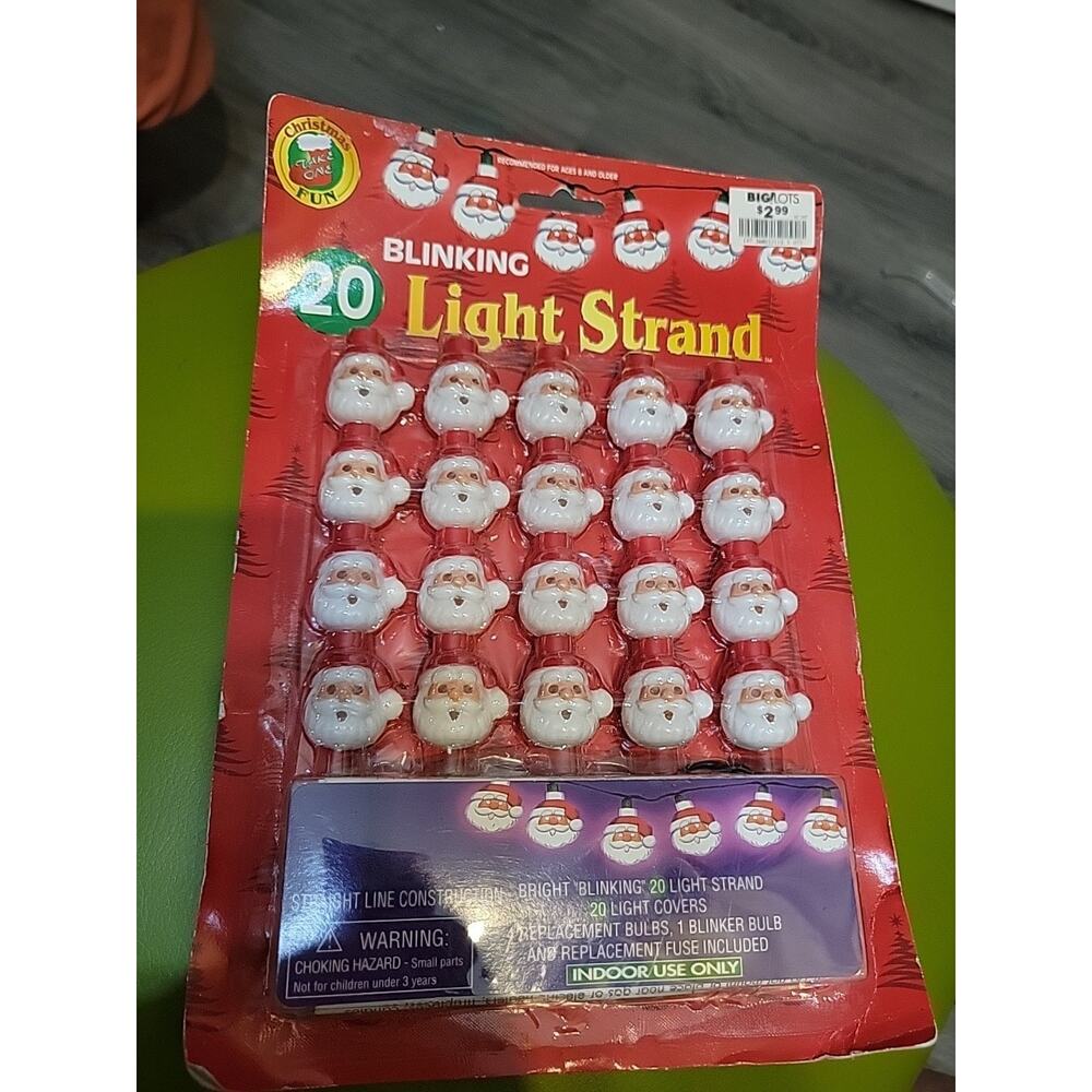NEW Take One 20 Blinking Santa Christmas Decor Light Strand Indoor 2003